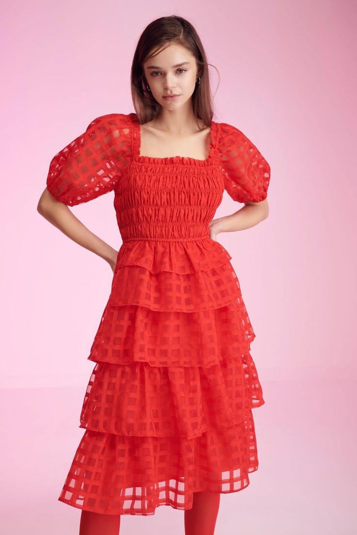 Red Tiered Dress