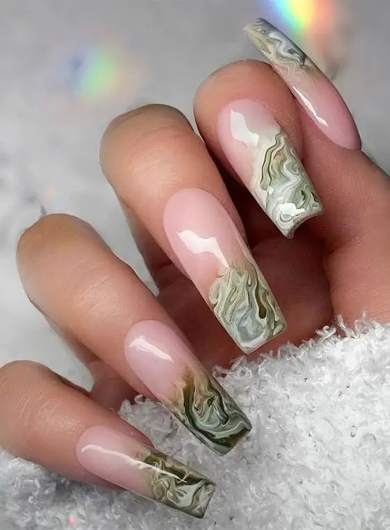 Pastel Green Marble: