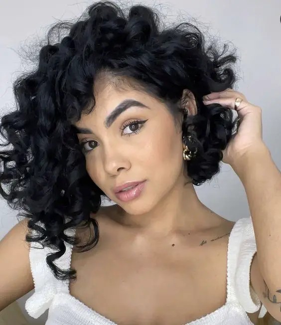 Curly Asymmetrical Bob