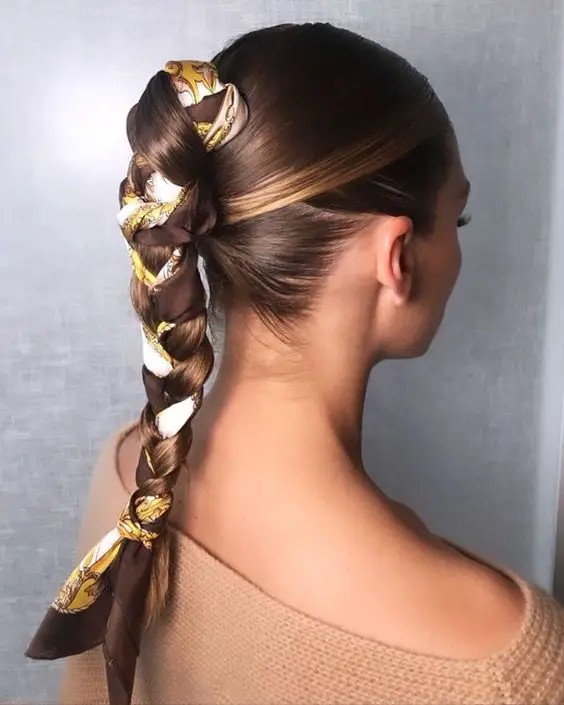 The Statement Braid with a Twist of Fabric