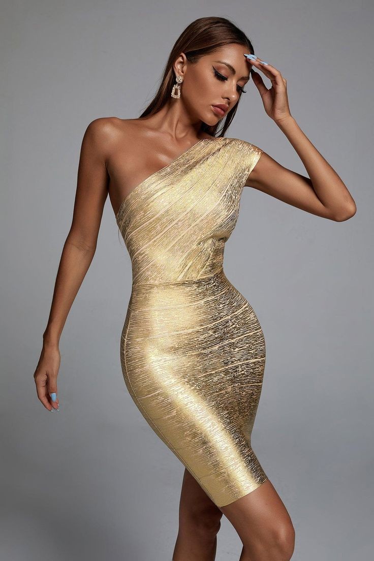 Shimmering Gold Cocktail Dress