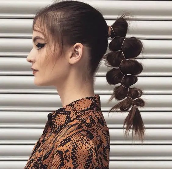 Messy Textured Chin-Length Ponytail