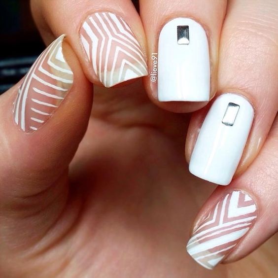 White Geometric Patterns: