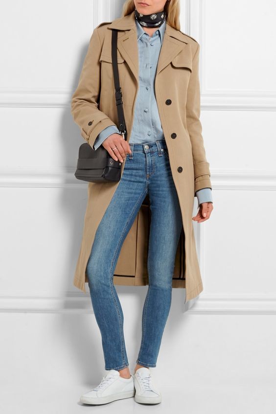 Skinny Jeans and Trench Coat