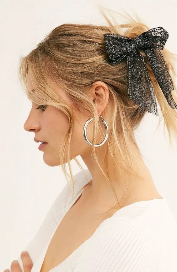 Ponytail with a Sparkly Bow