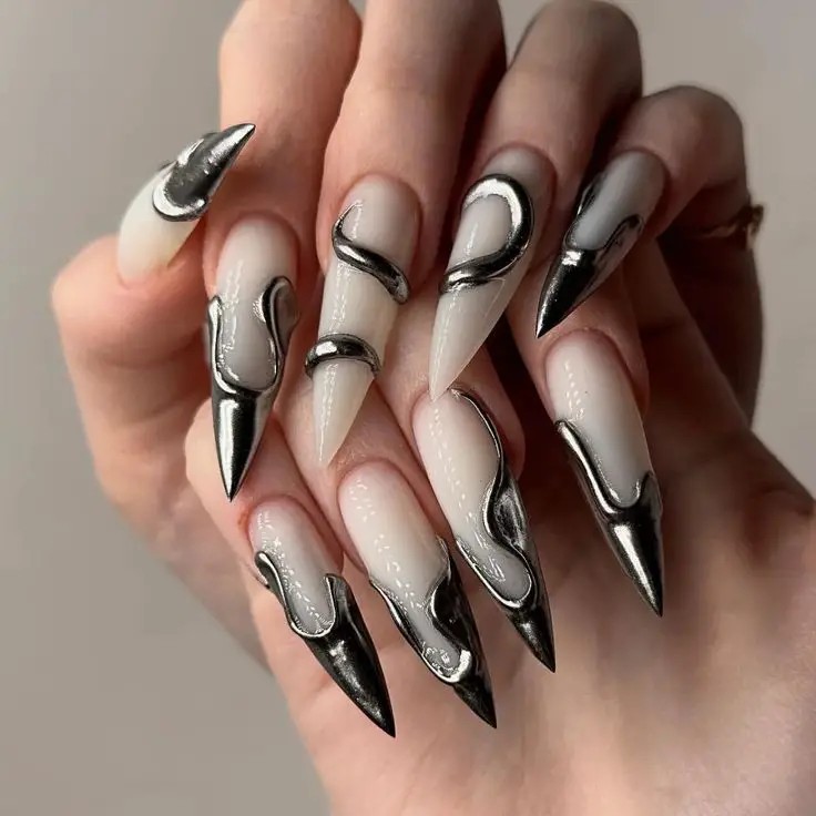 Chrome French Tips: