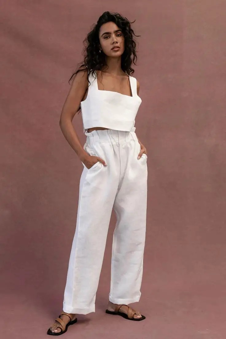 Linen Pants with Tank Top