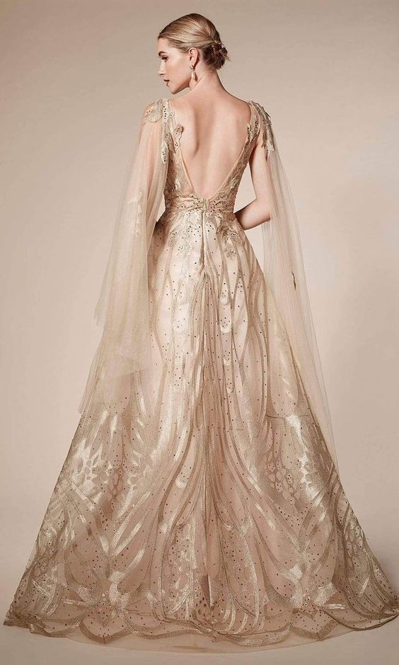 Champagne Gold A-Line Gown