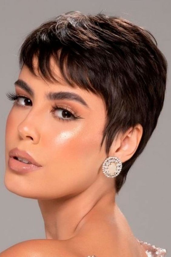 Pixie Cut with Wispy Bangs