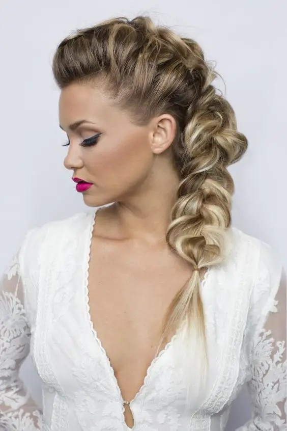 Side Dutch Braid with Curls