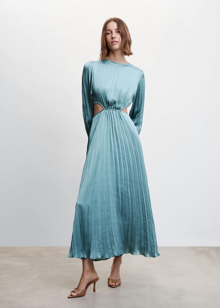 Satin Pleated Dress