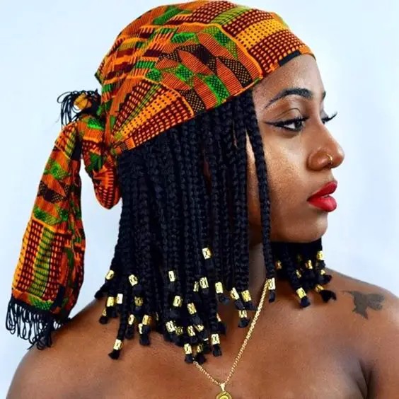 Headband with Box Braids: