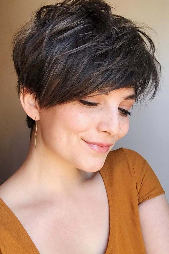 Pixie Cut with Longer Bangs