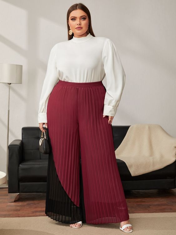 Wide-Leg Pants and Blouse: