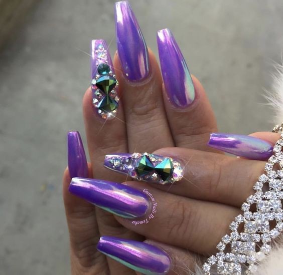 Purple Chrome with Rhinestone Accents: