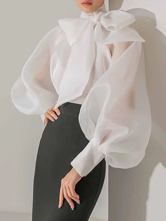 Sheer Poise – The Ethereal Bow Blouse