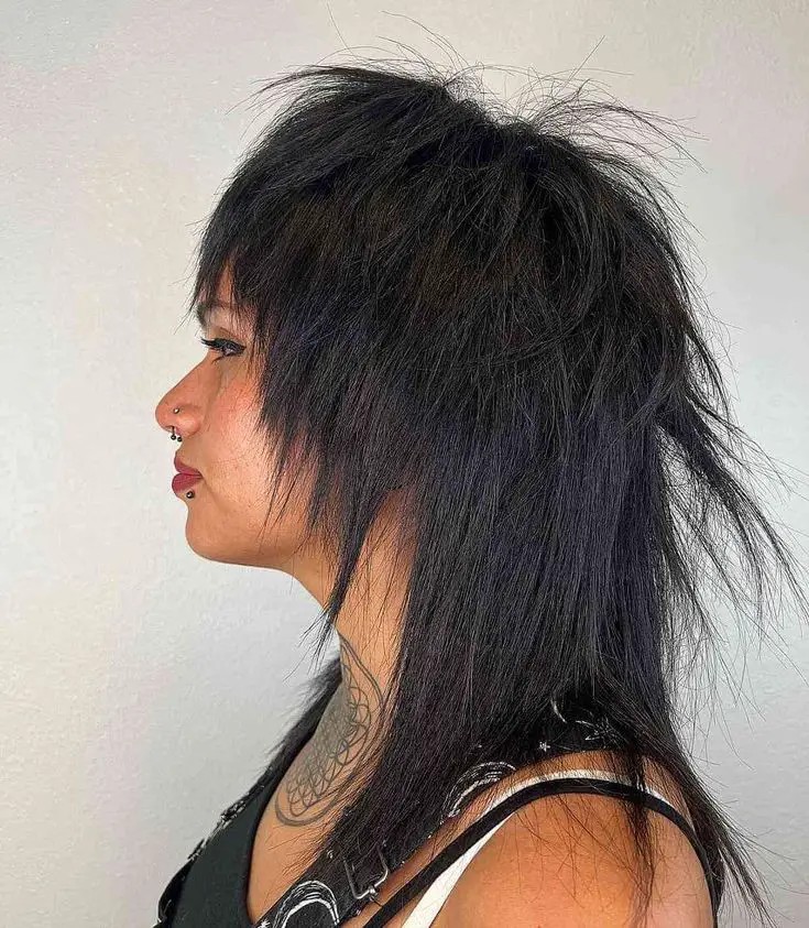 Messy Textured Mullet Ponytail