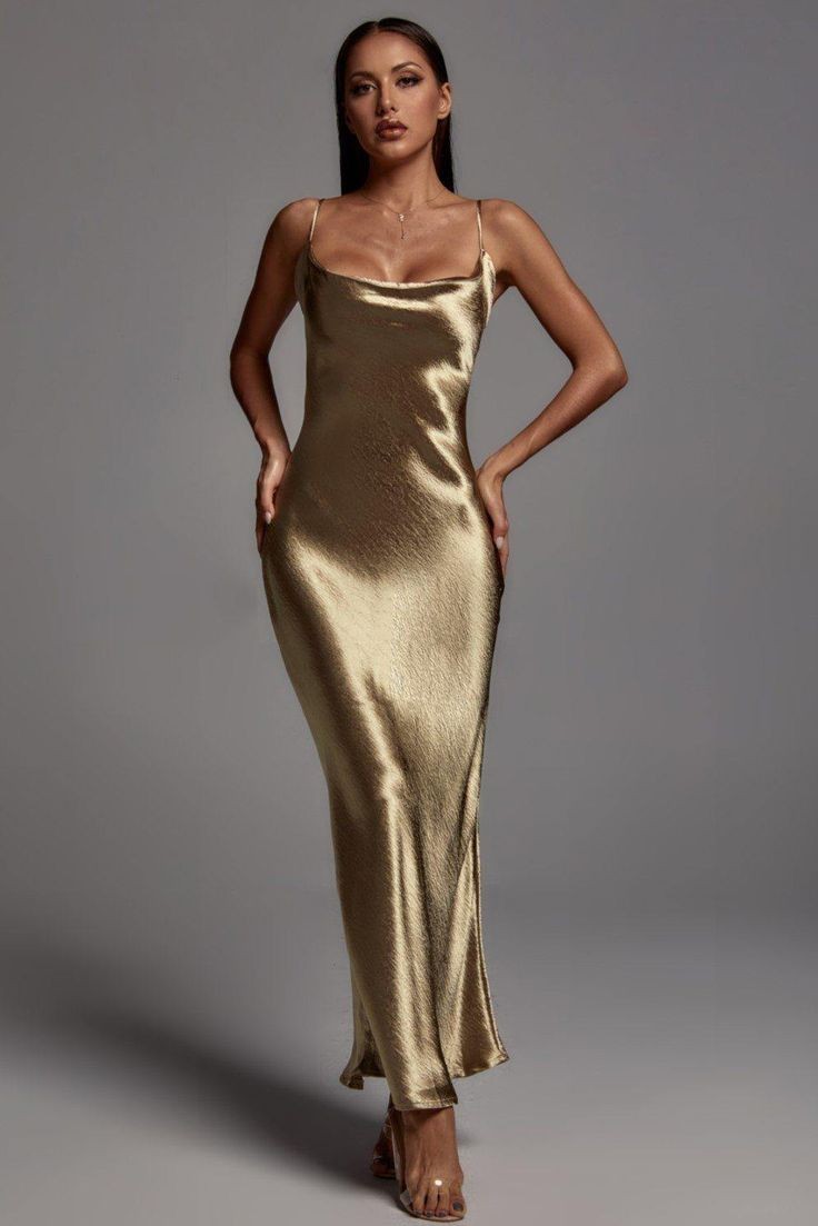 Champagne Gold Slip Dress