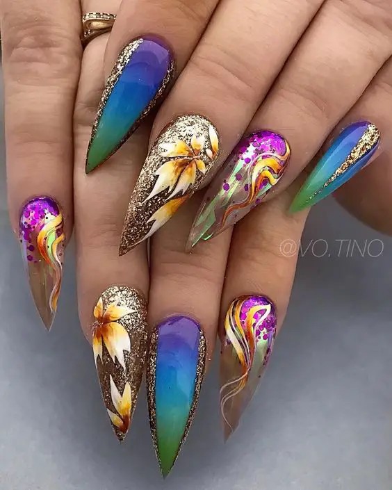 Colorful Chrome Stamping Designs: