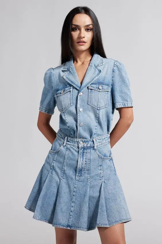 Structured Denim Delight: A Modern Take on the Shirt Dress