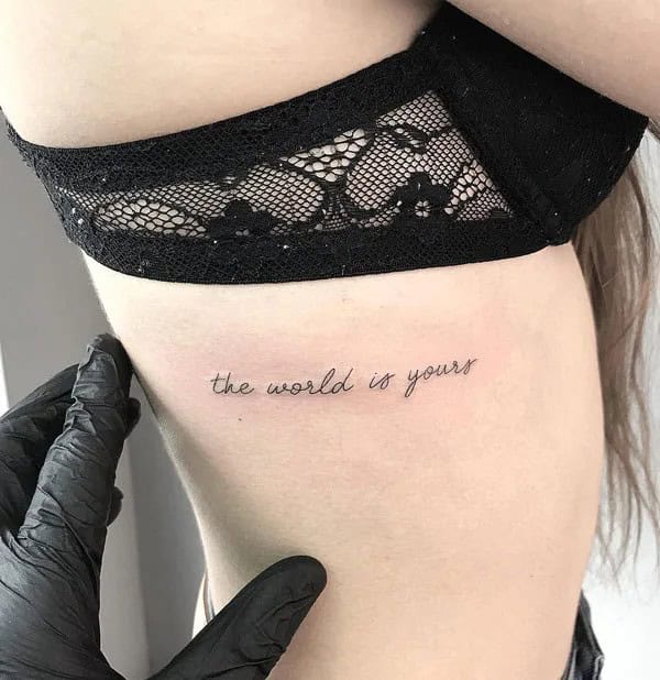 “The World Is Yours” Finger Tattoo