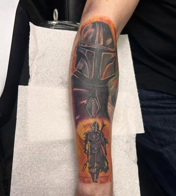 Mandalorian Forearm Tattoo