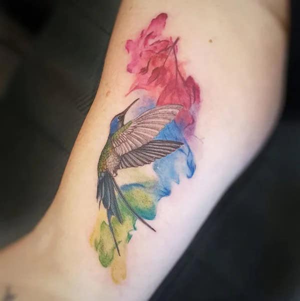 Realistic Hummingbird Tattoo