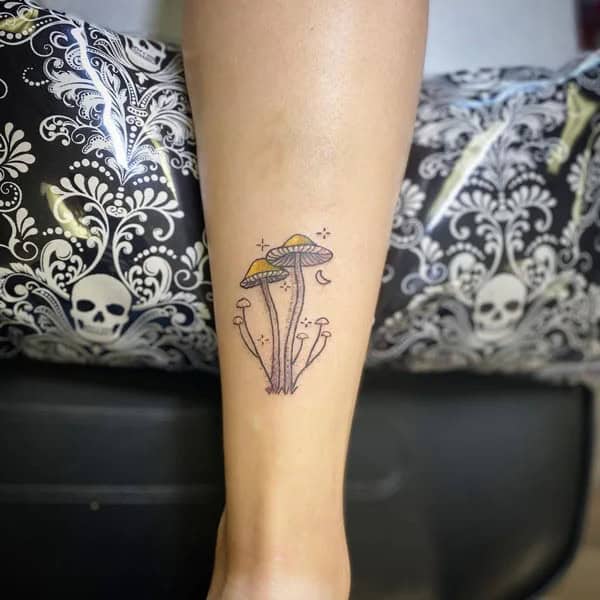 Magic mushroom tattoo