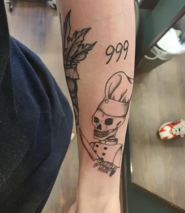 Chef With 999 Tattoo