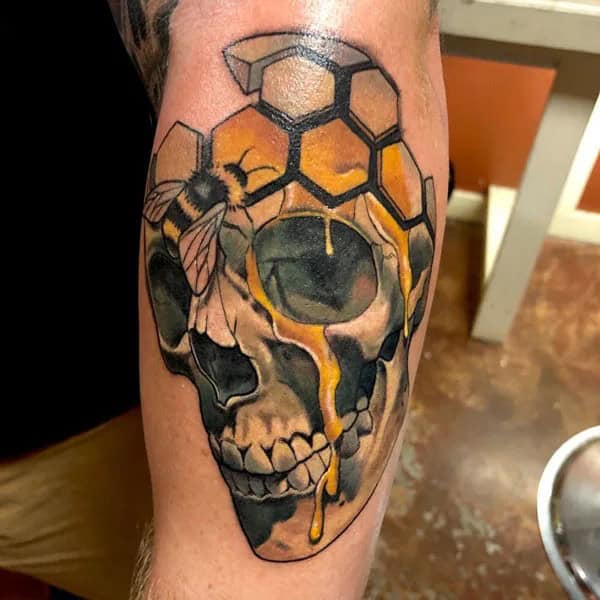 Skull Bee Tattoo