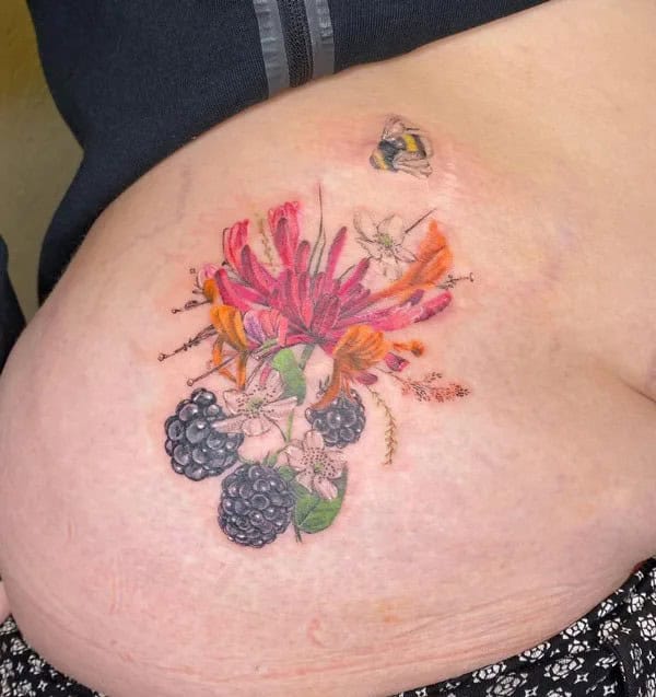 Honeysuckle Blackberry Tattoo