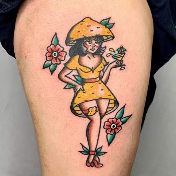 Color Pin-Up Tattoo