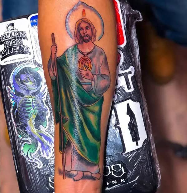 San Judas Flag Tattoo