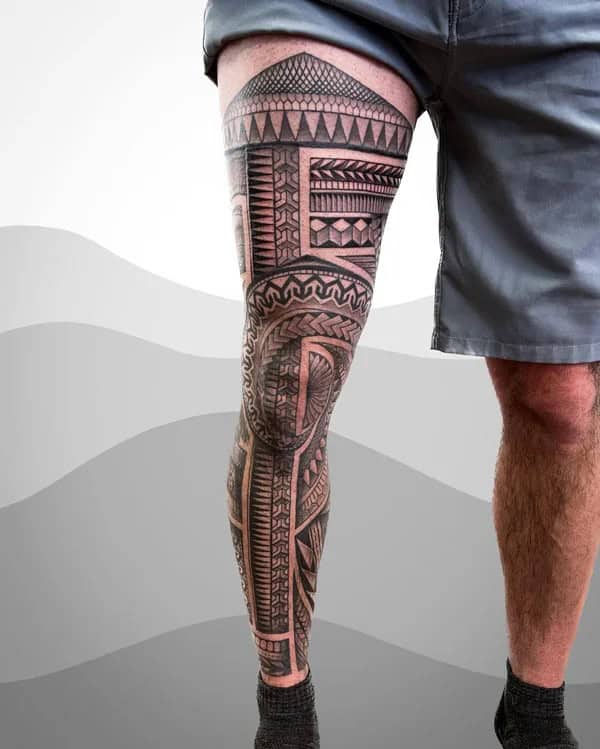 Leg Sleeve Tattoo