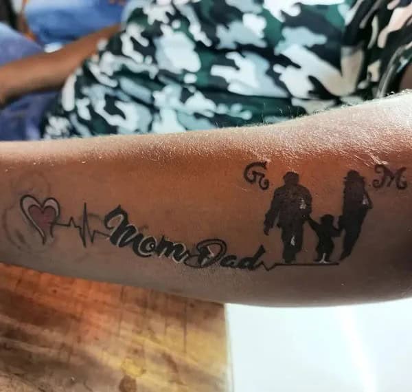 Mom and Dad Flower Tattoo