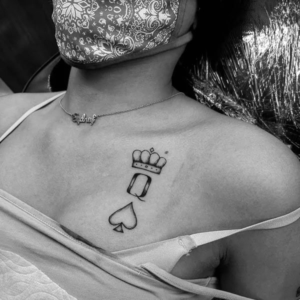 Neo Traditional Queen of Spades Tattoo