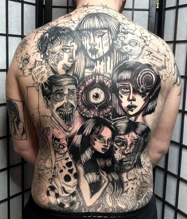 Geometric Junji Ito Tattoo