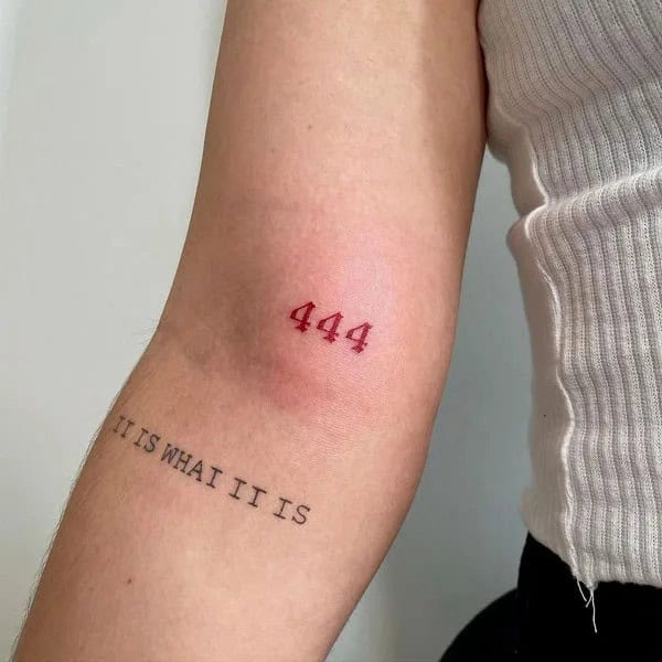 444 Tattoo On Arm