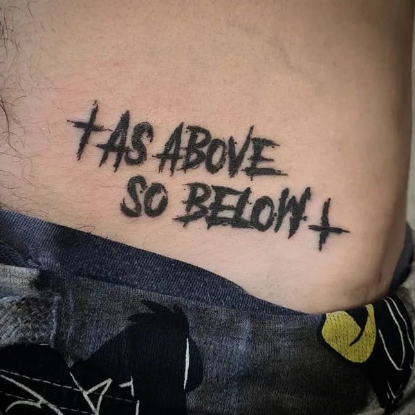 “As above, so below” Script Tattoo