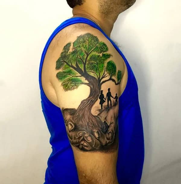 Realistic Family Tree Tattoo