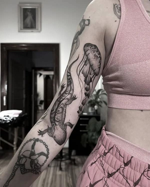 Jellyfish Sleeve Tattoo