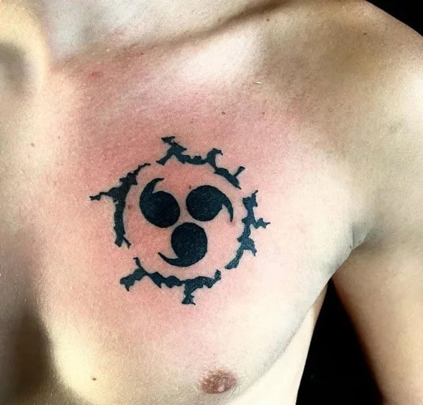 Sasuke Curse Mark Chest Tattoo