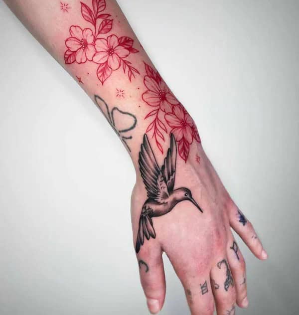 Hummingbird Hand Tattoo