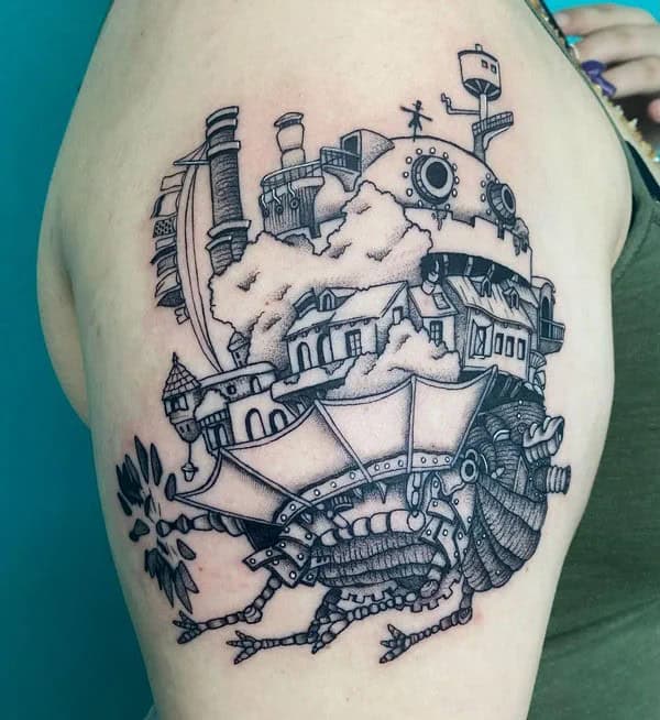 Sleeve Howl’s Moving Castle Tattoo