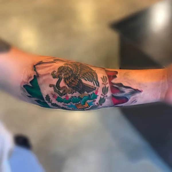 Mexican Eagle Chest Tattoo