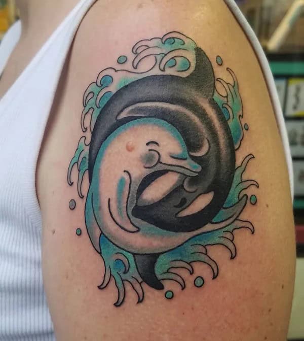 Yin Yang Dolphin Tattoo