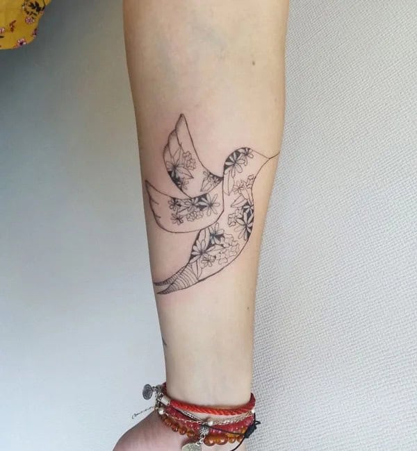 Hummingbird Flower Tattoo