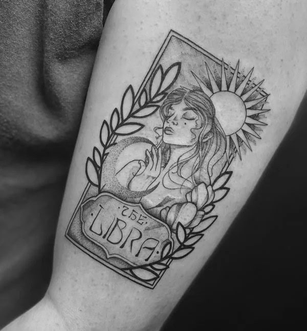 Libra Tarot Card Tattoo