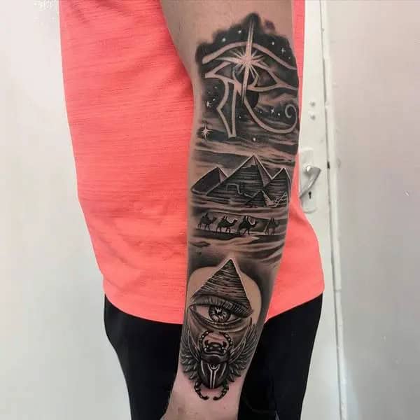 Pyramid Sleeve Tattoo