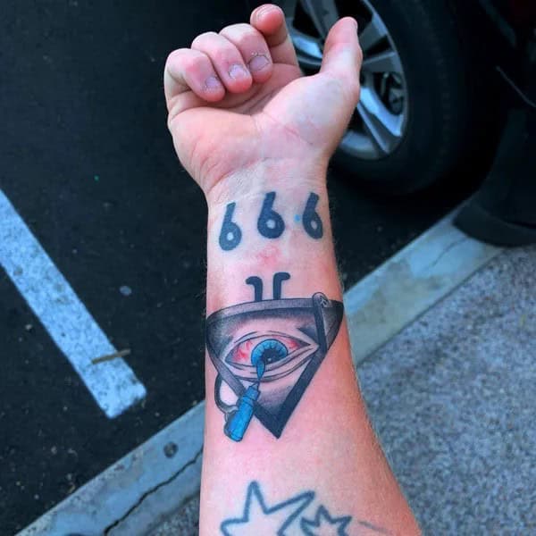 666 Wrist Tattoo